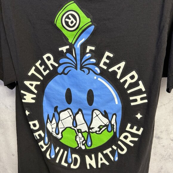 Market Smiley Face T Shirt Mens M 18.5x26.5 Black Short Sleeve Nature Streetwear - Picture 4 of 7